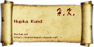 Hupka Kund névjegykártya